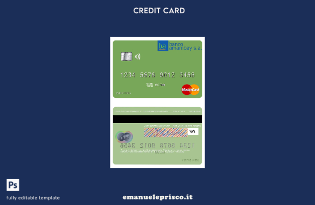 modello mastercard Paraguay Banco Amambay in stile verificato